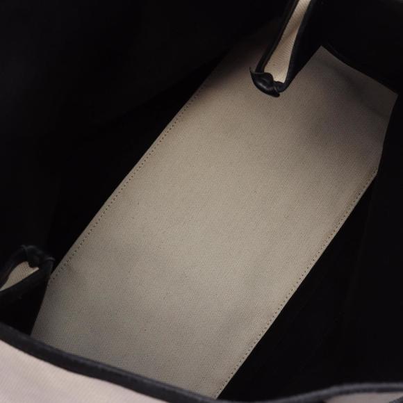 Balenciaga Navy Cabas Medium Tote Bag, Canvas and Leather, Women's, White/Bla... - Picture 3 of 11